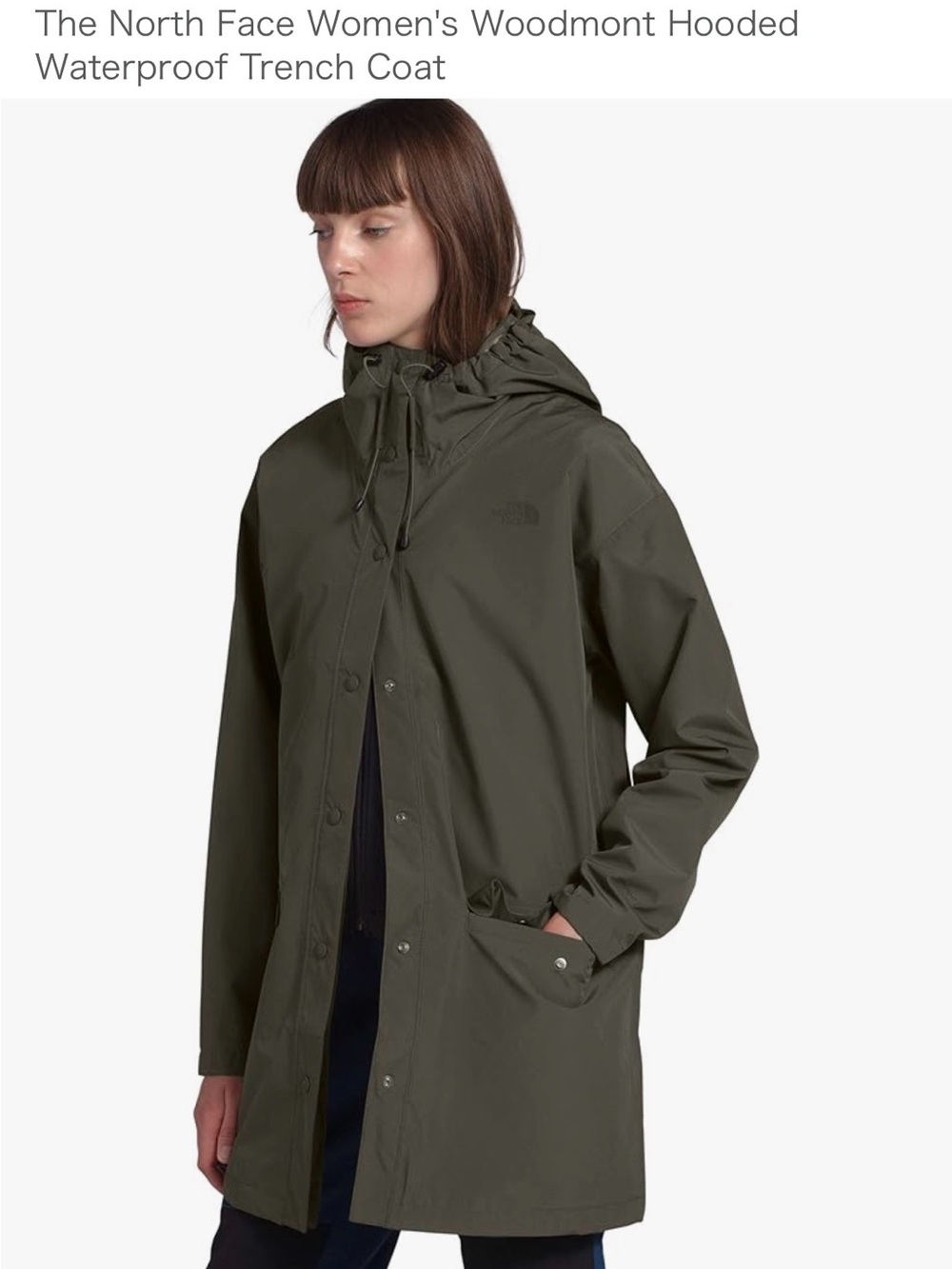 The North Face Women's Hooded Trench Coat - Olive Green